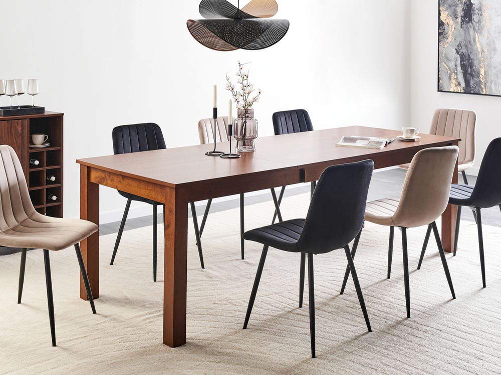 Mesa de comedor extensible MADURA Fresno oscuro 160/240 cm 90 cm