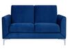 Conjunto de sofás com 6 lugares em veludo azul marinho FENES_730588