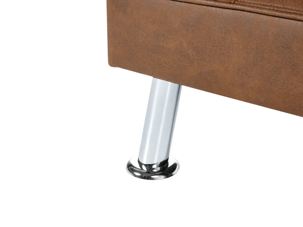 Divano letto 3 posti ROXEN Pelle sintetica Marrone dorato_1044130