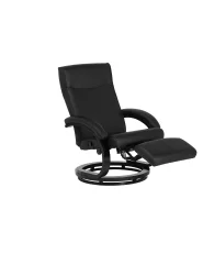 Recliner Chair MIGHT with Footrest Faux Leather Black_709339
