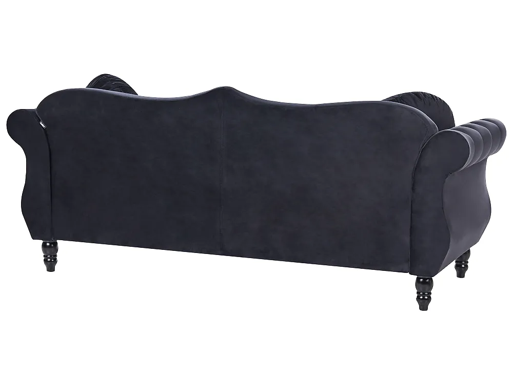 Sofa dla 3 osób SKIEN Welur Czarny_1170587