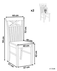 Set di 2 sedie da pranzo HOUSTON Legno Nero_802991