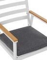 Zestaw 4 krzeseł ogrodowych biały z poduszkami szarymi CAVOLI_777368
