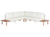 Lounge Set Akazienholz hellbraun 5-Sitzer Auflagen cremeweiß CORATO_920246