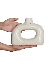 Váza na kvety MOONEYE 19 cm Kamenina Krémová biela_935233