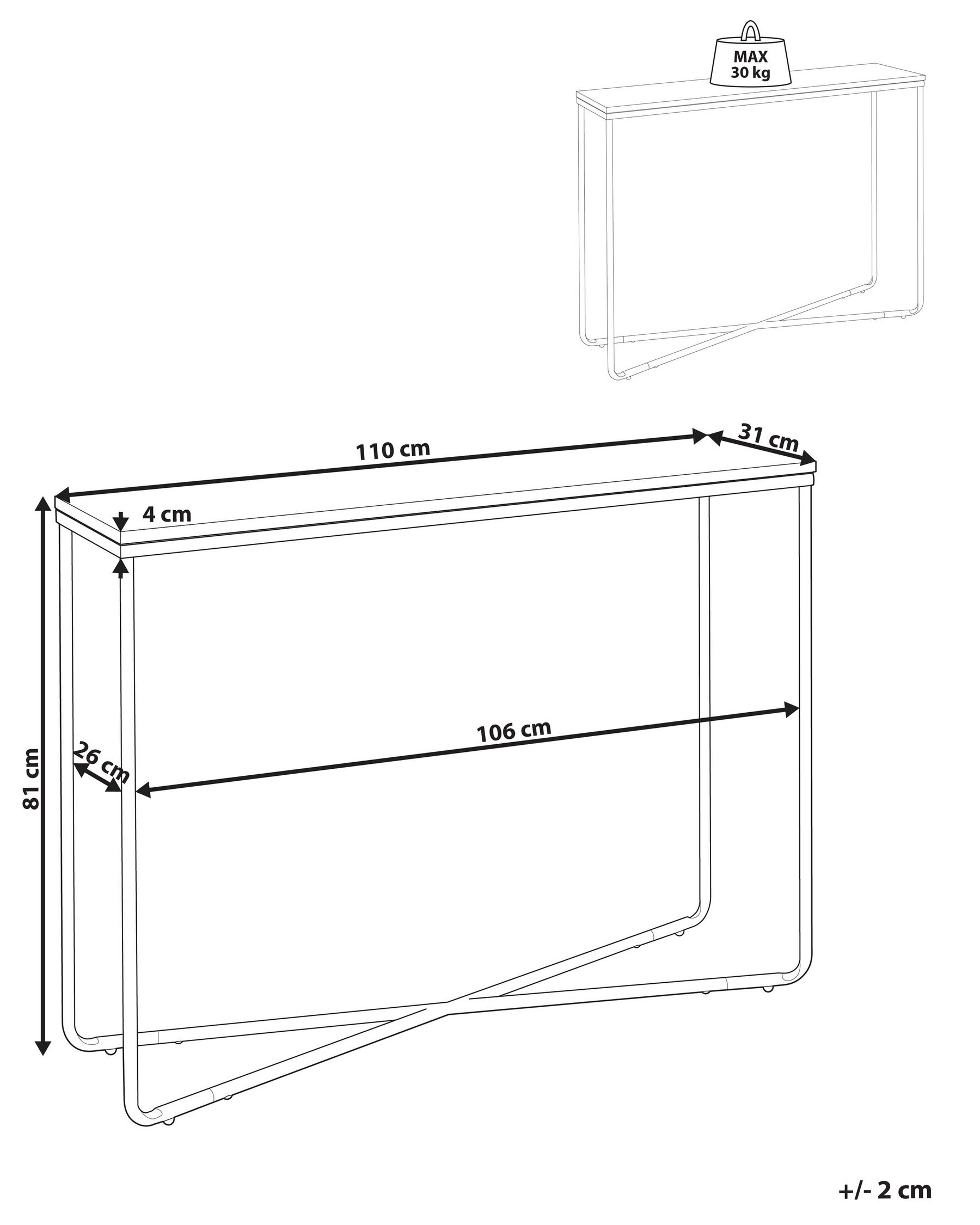 Console Table Concrete Effect with Black LAKOTA_873142
