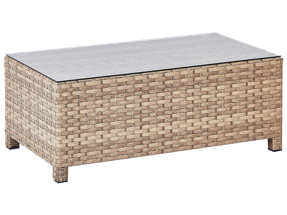 Set Giardino 4 Pezzi Outsunny In Rattan PE - Divanetti E Tavolino In Vetro - Bianco Crema - Foto 11