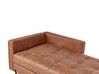 Left Hand Faux Leather Chaise Lounge Golden Brown REBAIS_935787