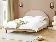 Bed Boucle MARGUT 160 x 200 cm (EU King Size) Beige_1154187