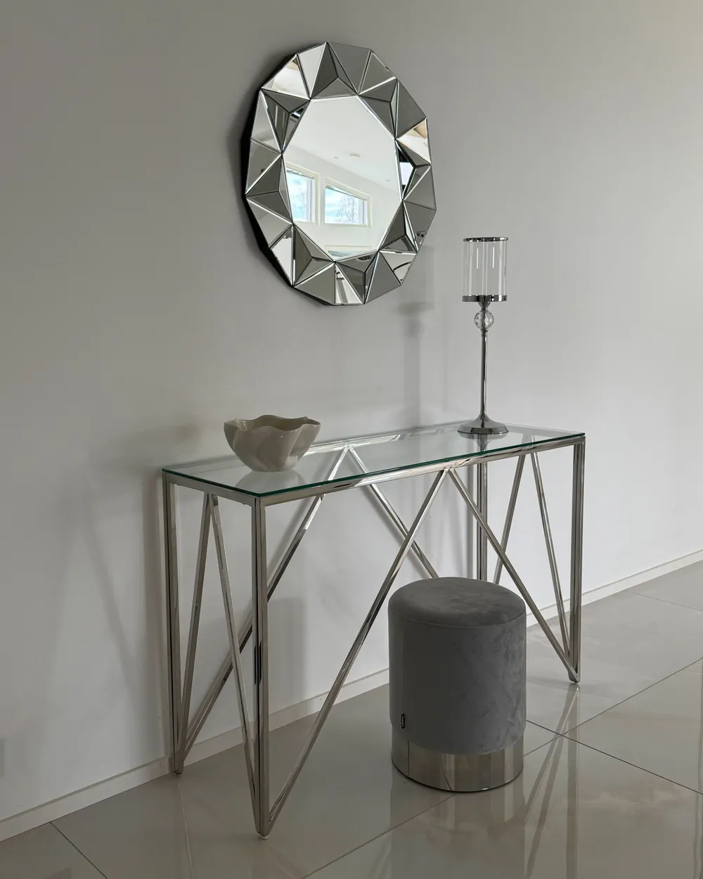 Wall Mirror HABAY 70 cm 70 cm Silver_983474
