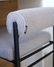 Set di 2 sedie alte AMAYA Bouclé Grigio_1017791