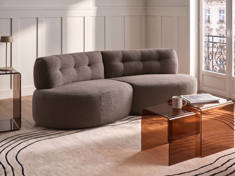 Sofa 3 Seater LAERDAL Boucle Taupe