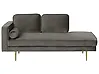 Chaise longue izquierda MIRAMAS Terciopelo Gris pardo