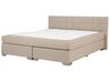 Bézs kárpitozott boxspring franciaágy 180 x 200 cm ADMIRAL_678587