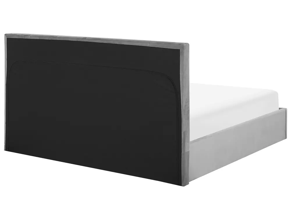 Ottoman Bed LORIENT Velvet Light Grey 180 x 200 cm (EU Super King)_827069