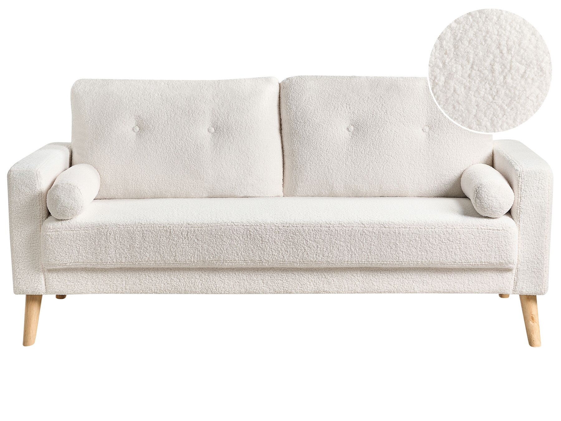 2 Seater Teddy Sofa Off-White KALMAR_928765