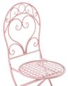 Set di 2 sedie da giardino pieghevoli in metallo rosa ALBINIA_774565