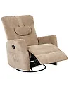 Silla mecedora reclinable REA giratoria Chenilla Marrón claro