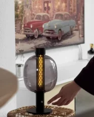 Wireless LED Table Lamp PULANGI with Dimmer Metal Black_1039462