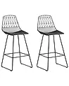 Conjunto de 2 sillas de bar PRESTON Metal Negro