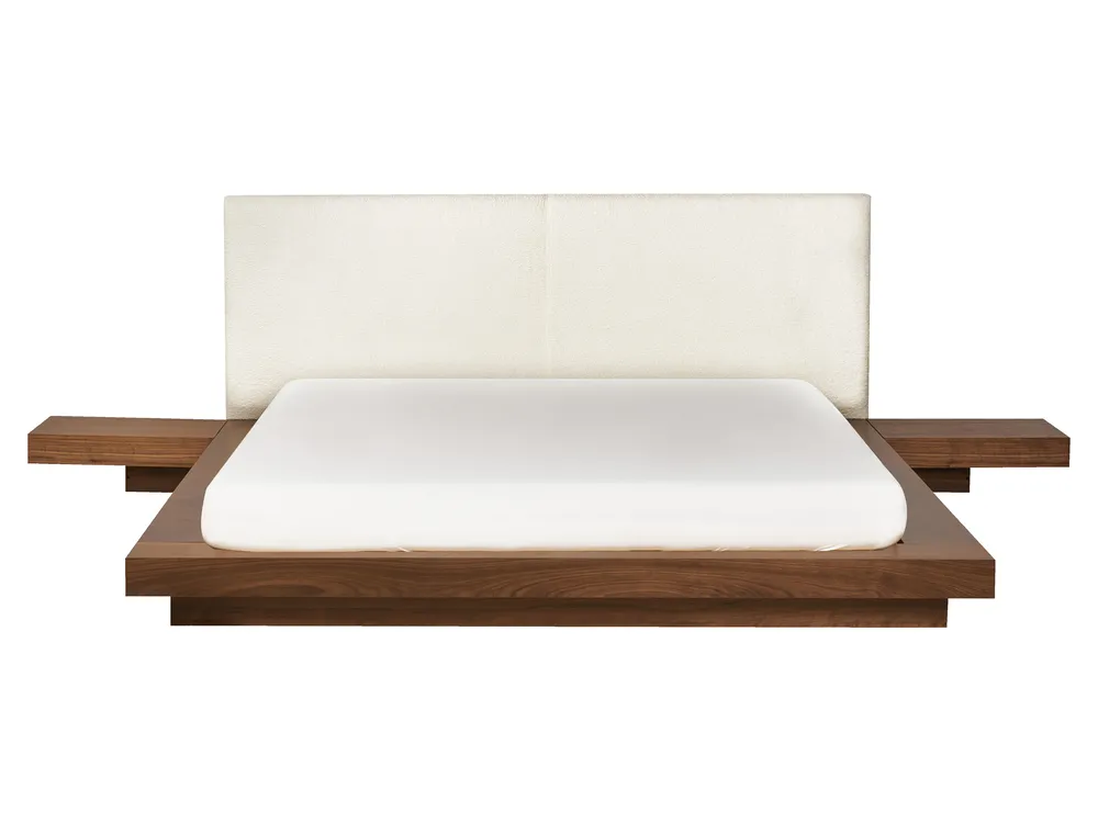 Cama Bouclé ZEN 160 x 200 cm Fresno marrón_931283