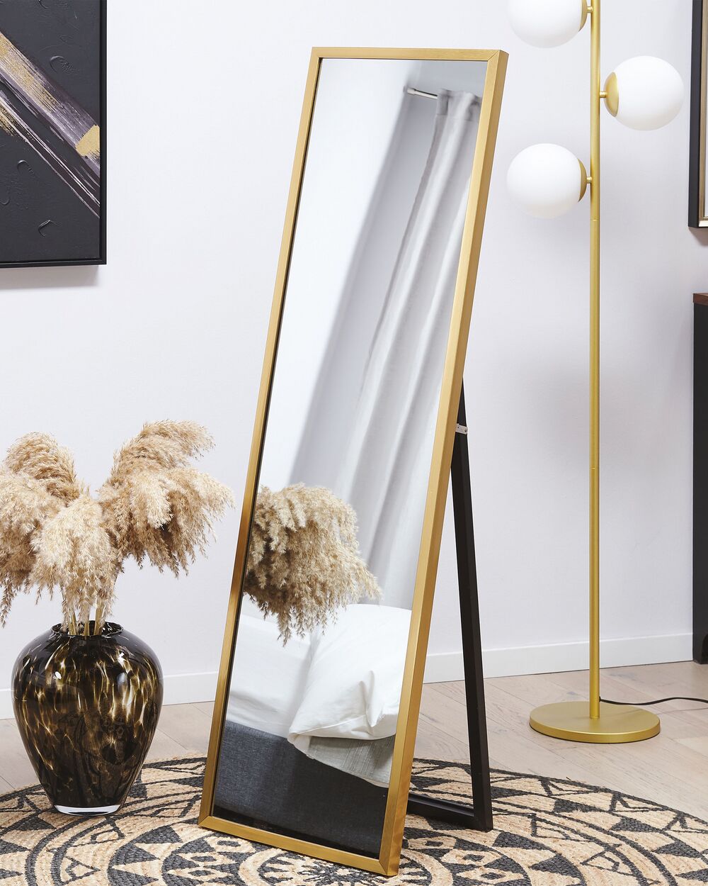 Gold freestanding mirror discount