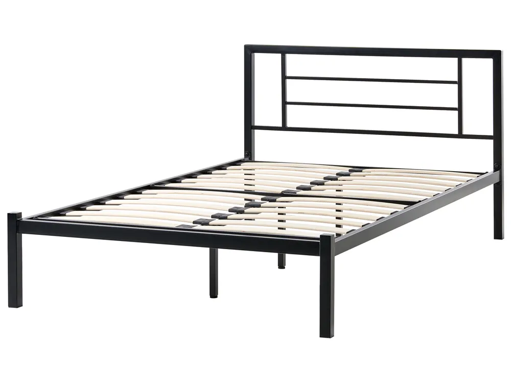 Bett mit Lattenrost Metall CUSSET 120 x 200 cm Schwarz_1026476