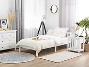 Bed Pine Wood FLORAC 90 x 200 cm (EU Single) White_1154897