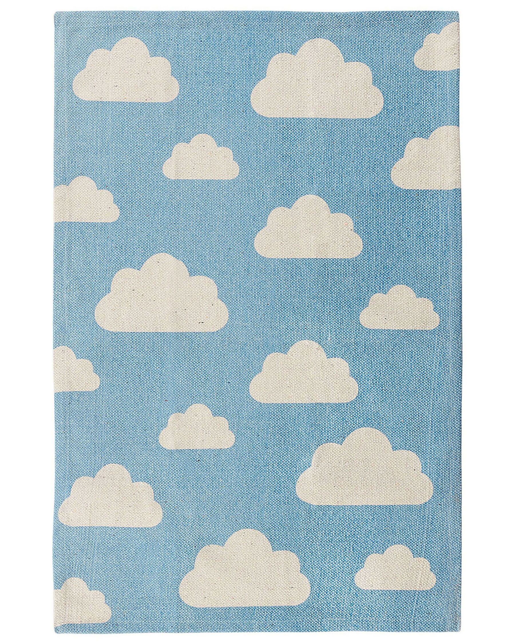  Dywan dziecięcy bawełniany motyw chmur 60 x 90 cm niebieski GWALIJAR_790770