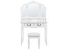 4 Drawers Dressing Table with Mirror and Stool White FLEUR _786316