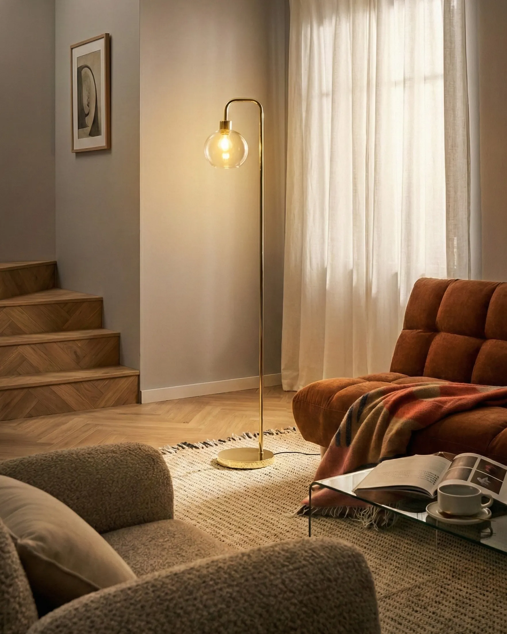 Floor Lamp OKAVANGO Metal Gold_1053660