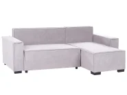 Corner Sofa Bed 3 Seater EDANE with Storage Fabric Grey Left Hand_1057217