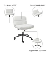 Krzesło obrotowe CATLIN Boucle Biały_1074401