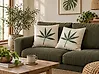 Set of 2 Decorative Cushions DAVALLIA 45 x 45 cm Green Plant Pattern