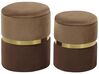 Set of 2 Storage Pouffes Brown WICHITA_772458