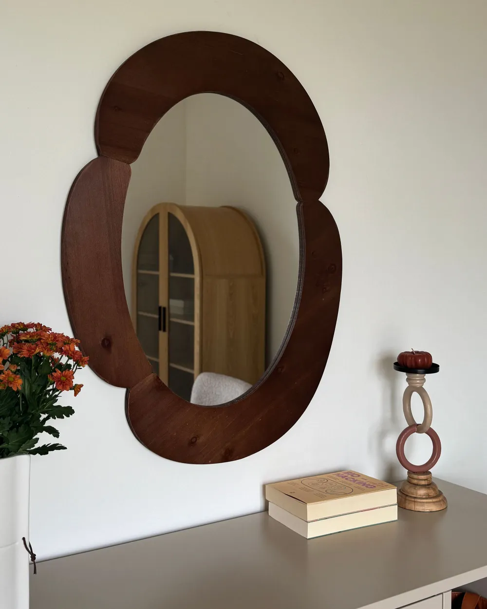 Wall Mirror ALVENA 60 cm 80 cm Dark Brown_1174168