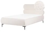 Letto Bouclé LESSAY 120 x 200 cm Bianco sporco_1125000