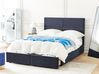 Velvet EU Double Size Ottoman Bed with Drawers Black VERNOYES_861429