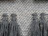 Decoração de parede em algodão cinzento com borlas 60 x 90 cm JIWA_864010