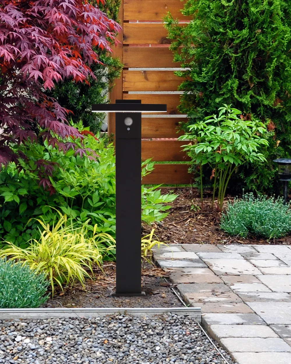 Solar Outdoor LED Bollard Lamp POPLAR with Motion Sensor Black_943853