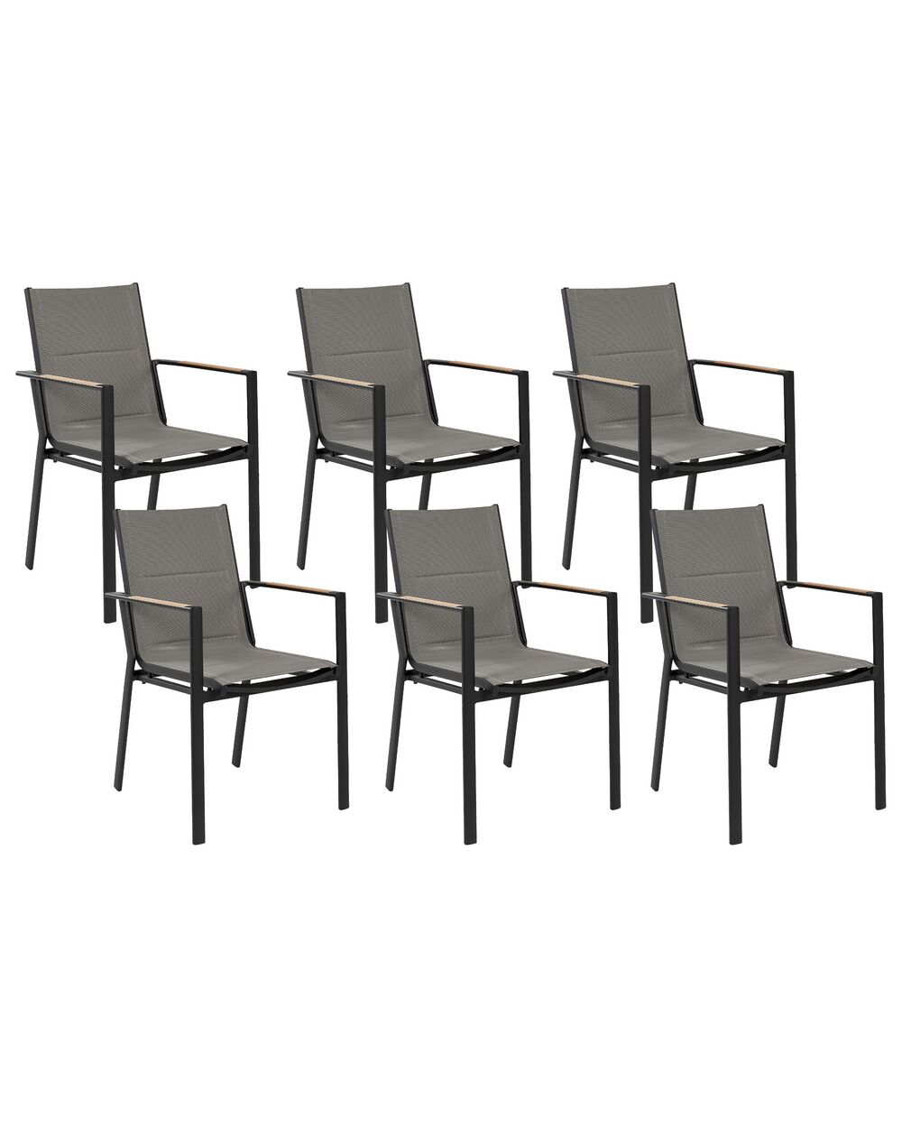Set of 6 Garden Chairs BUSSETO Metal Black