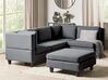 4 Seater Left Hand Modular Fabric Corner Sofa with Ottoman Dark Grey UNSTAD_924629
