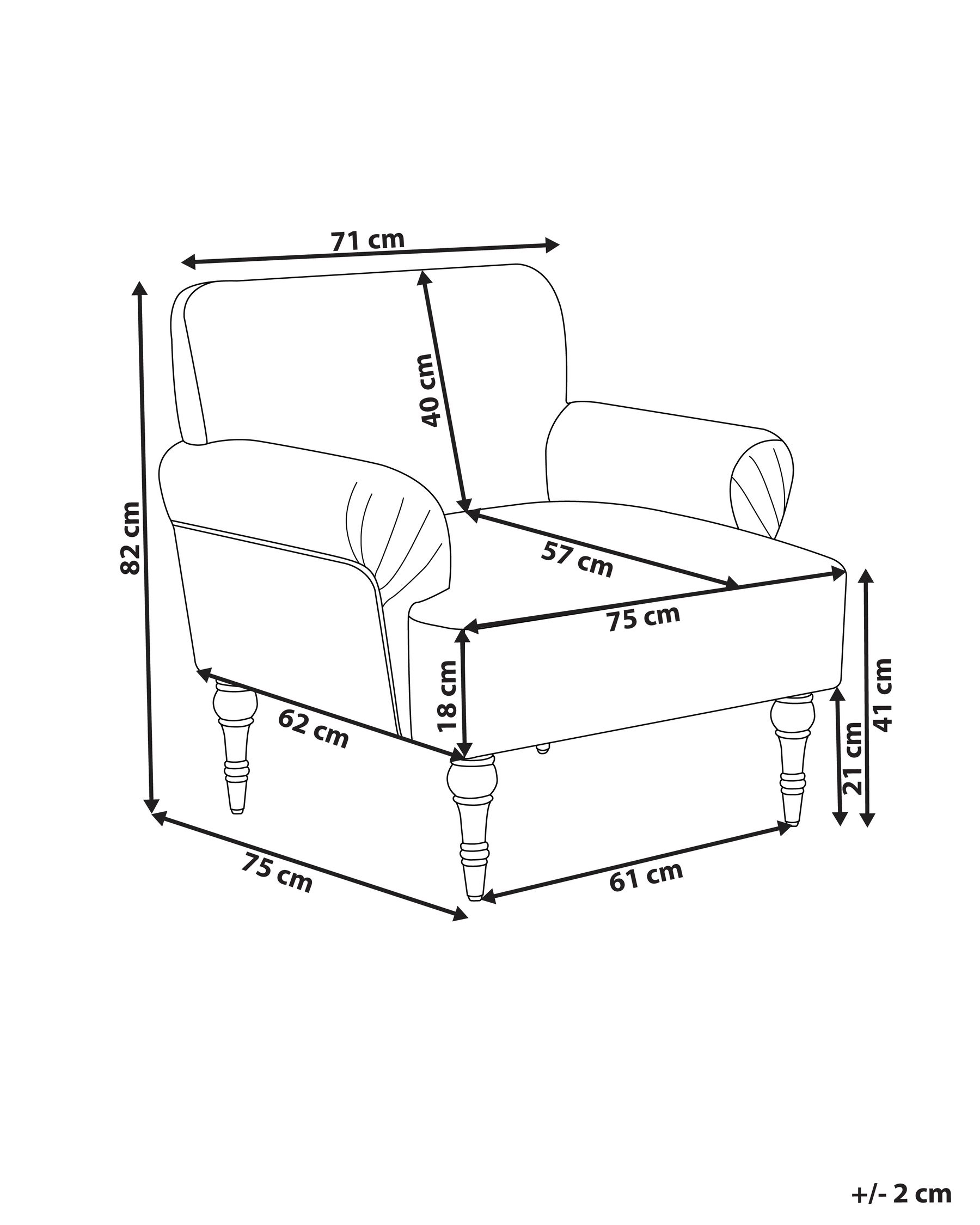 Armchair FREDROS Fabric Light Beige_966439
