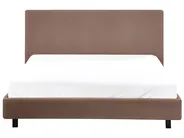 Letto Bouclé ALBI 140 x 200 cm Marrone_981590