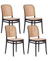 Set di 4 sedie da pranzo beige e nero PLOSE_935322