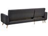 Right Hand Fabric Corner Sofa Bed Black OLLSTA_939307