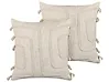 Set of 2 Decorative Cushions PLEIONE 45 x 45 cm Cotton Light Beige Geometric Pattern