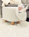 Tabouret enfant en tissu peluche blanc UNICORN_856367