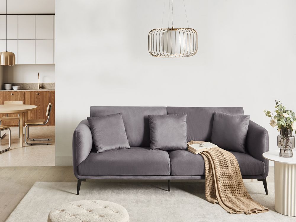 Sofa dla 3 osób BODUM Welur Beżowoszary