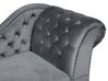 Chaiselongue Samtstoff grau rechtsseitig NIMES_712490